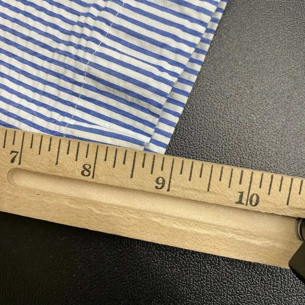 Brooks Brothers Red Fleece Seersucker Shorts Men 32 Blue White Stripe Preppy